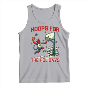 Funny Christmas Basketball Jersey Devil Tank Top Hoops For The Holidays TS12 Athletic Heather Print Your Wear