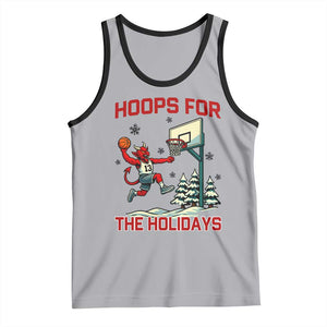Funny Christmas Basketball Jersey Devil Tank Top Hoops For The Holidays TS12 Athletic Heather Black Print Your Wear