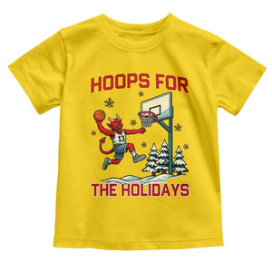 Funny Christmas Basketball Jersey Devil Toddler T Shirt Hoops For The Holidays TS12 Daisy Print Your Wear