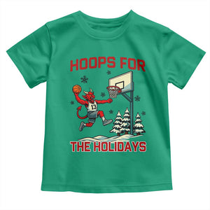 Funny Christmas Basketball Jersey Devil Toddler T Shirt Hoops For The Holidays TS12 Irish Green Print Your Wear