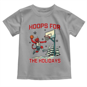 Funny Christmas Basketball Jersey Devil Toddler T Shirt Hoops For The Holidays TS12 Sport Gray Print Your Wear