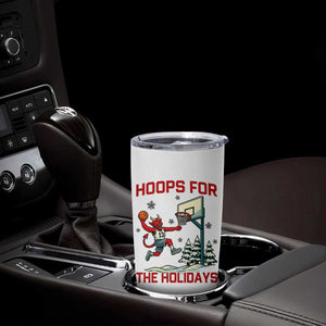 Funny Christmas Basketball Jersey Devil Tumbler Cup Hoops For The Holidays TS12 Print Your Wear