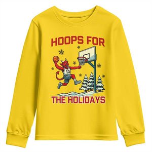 Funny Christmas Basketball Jersey Devil Youth Sweatshirt Hoops For The Holidays TS12 Daisy Print Your Wear