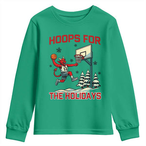 Funny Christmas Basketball Jersey Devil Youth Sweatshirt Hoops For The Holidays TS12 Irish Green Print Your Wear