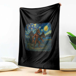 Jersey Devil Starry Night Throw Blanket Van Gogh Cryptid Gift TS12 Print Your Wear