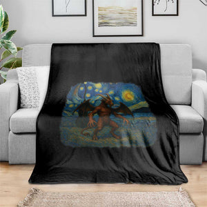 Jersey Devil Starry Night Throw Blanket Van Gogh Cryptid Gift TS12 Print Your Wear