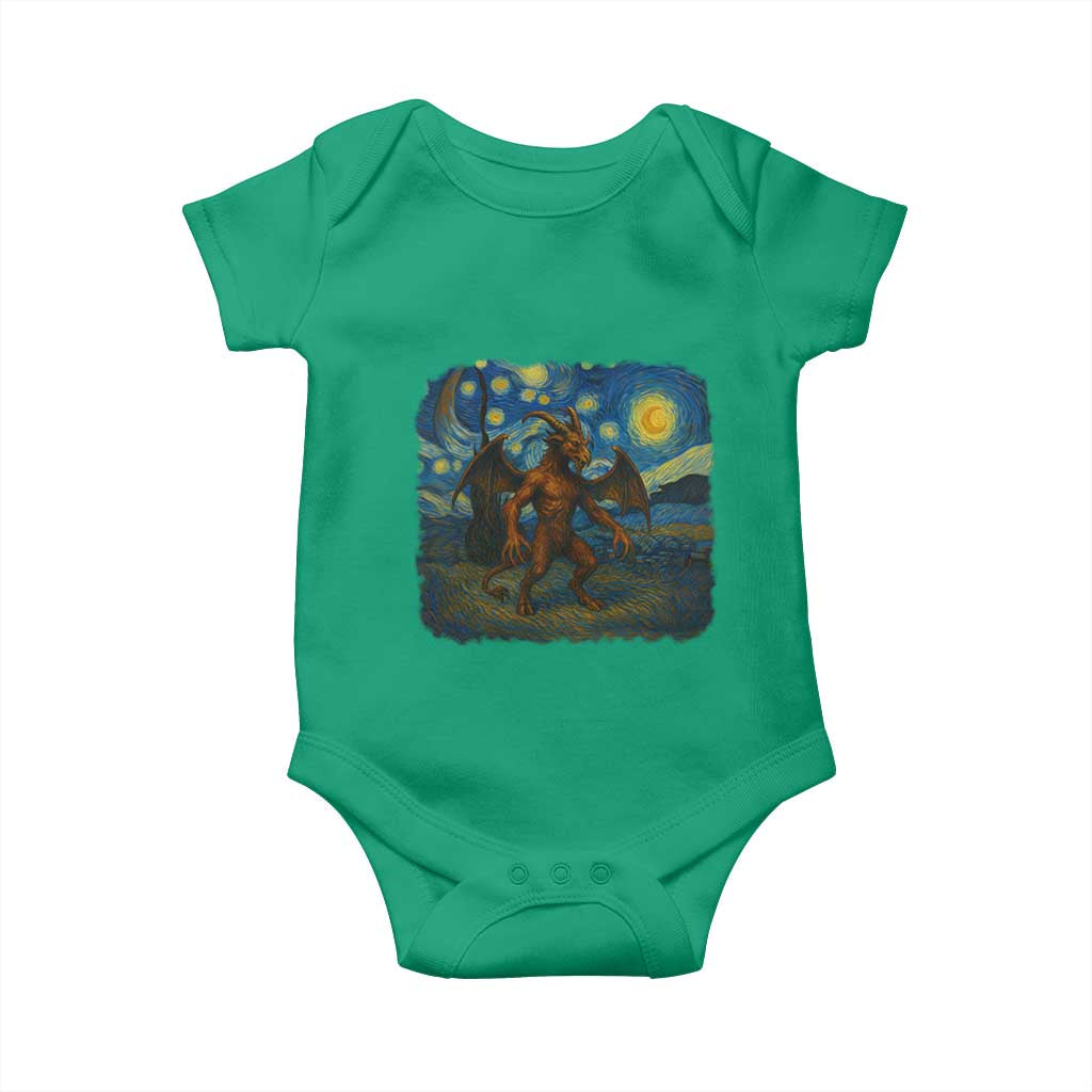 Jersey Devil Starry Night Baby Onesie Van Gogh Cryptid Gift TS12 Irish Green Print Your Wear