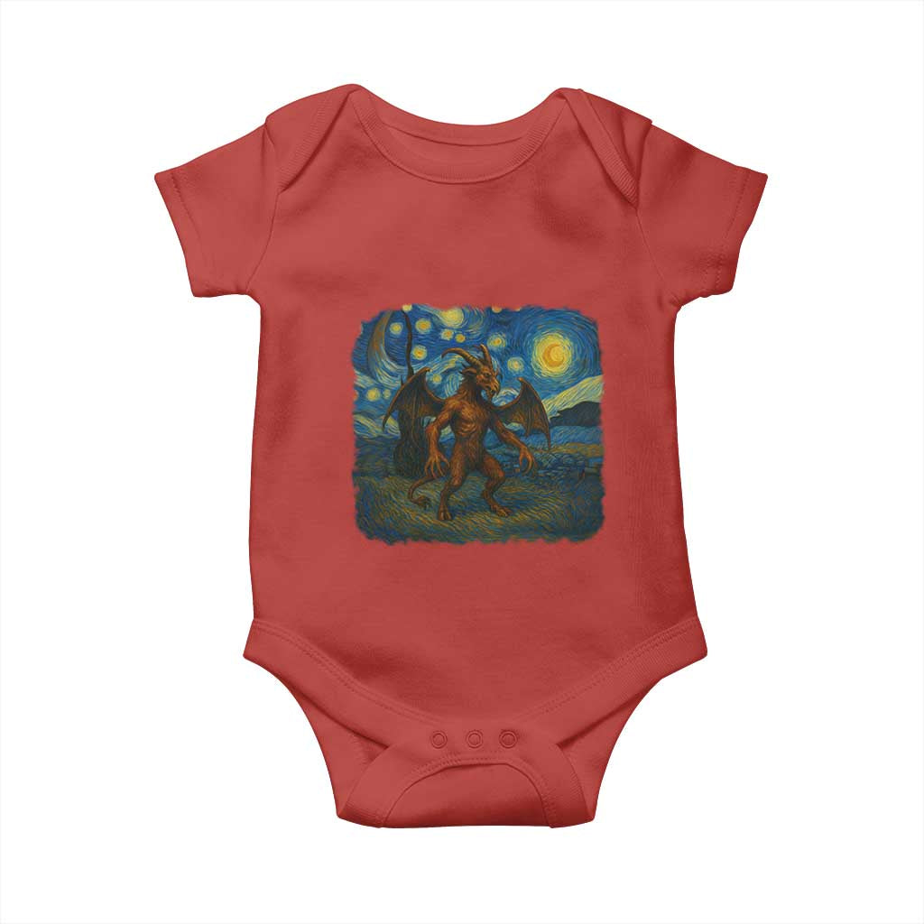 Jersey Devil Starry Night Baby Onesie Van Gogh Cryptid Gift TS12 Red Print Your Wear