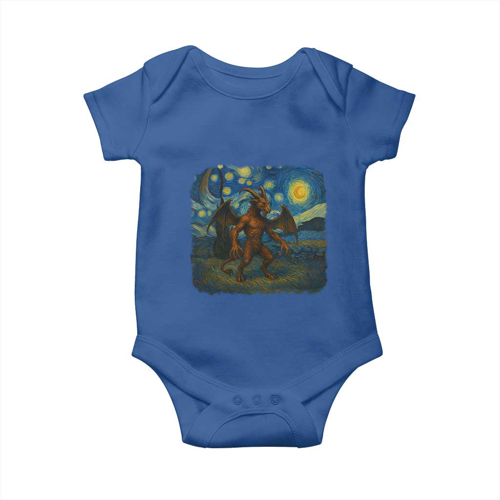 Jersey Devil Starry Night Baby Onesie Van Gogh Cryptid Gift TS12 Royal Blue Print Your Wear