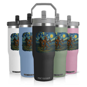 Jersey Devil Starry Night Flip Straw Tumbler Van Gogh Cryptid Gift TS12 Print Your Wear
