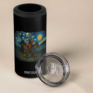 Jersey Devil Starry Night 4 in 1 Can Cooler Tumbler Van Gogh Cryptid Gift TS12 Print Your Wear