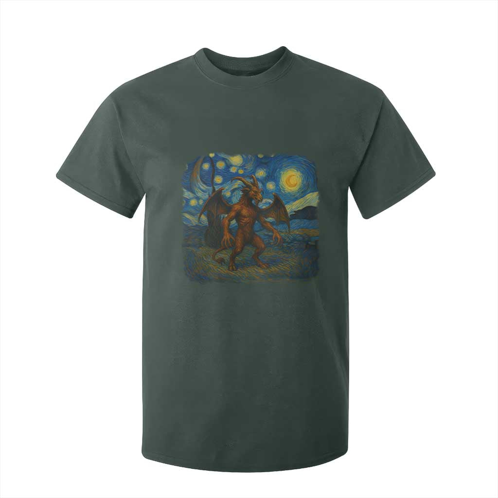 Jersey Devil Starry Night T Shirt For Kid Van Gogh Cryptid Gift TS12 Dark Forest Green Print Your Wear