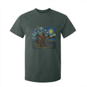 Jersey Devil Starry Night T Shirt For Kid Van Gogh Cryptid Gift TS12 Dark Forest Green Print Your Wear