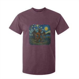 Jersey Devil Starry Night T Shirt For Kid Van Gogh Cryptid Gift TS12 Maroon Print Your Wear