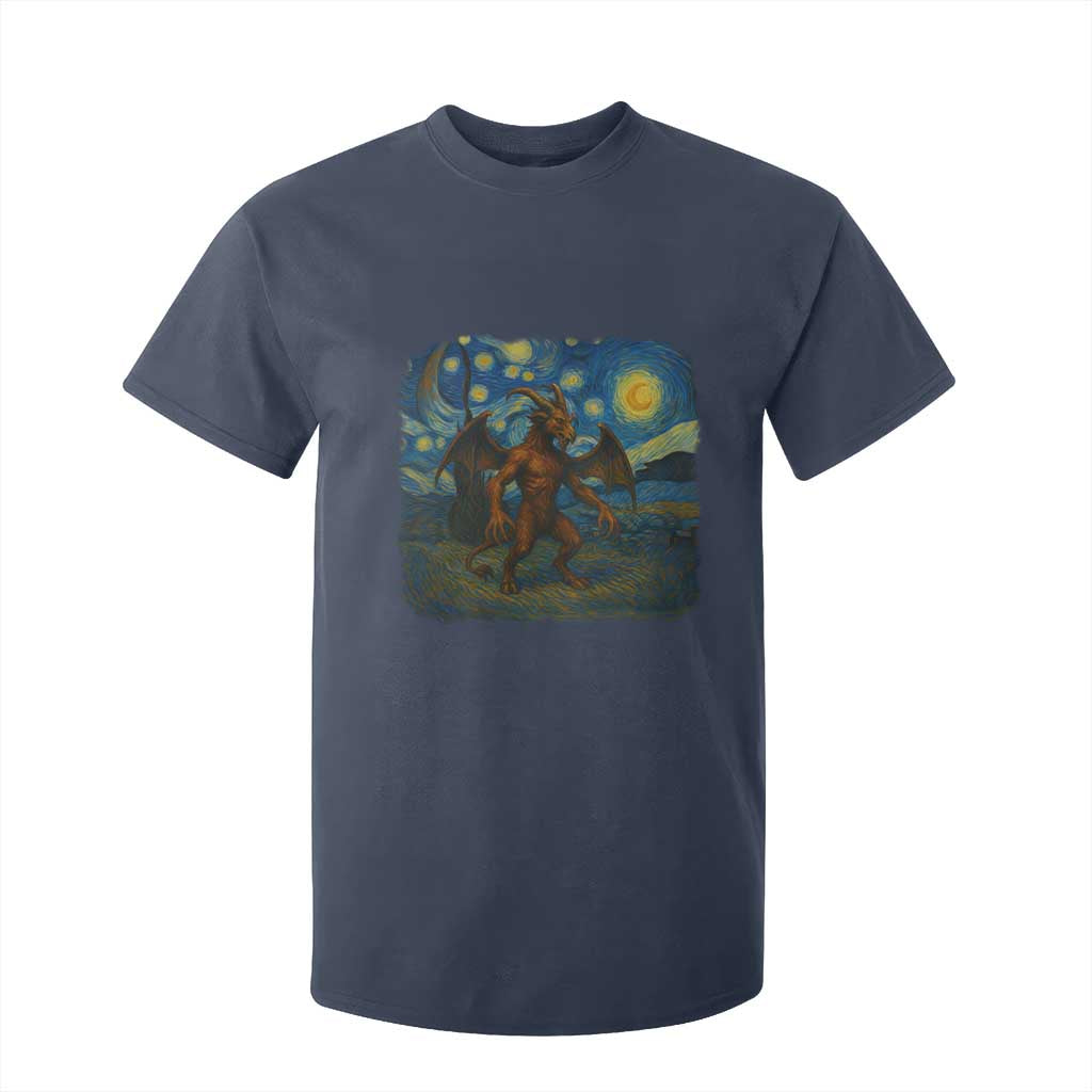 Jersey Devil Starry Night T Shirt For Kid Van Gogh Cryptid Gift TS12 Navy Print Your Wear