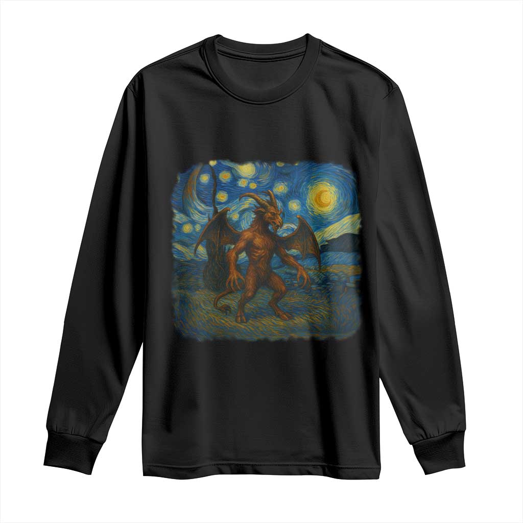 Jersey Devil Starry Night Long Sleeve Shirt Van Gogh Cryptid Gift TS12 Black Print Your Wear