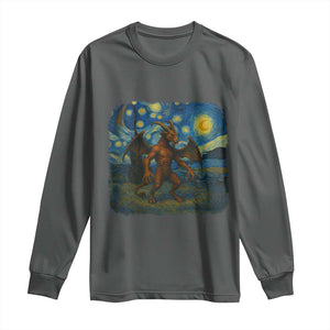 Jersey Devil Starry Night Long Sleeve Shirt Van Gogh Cryptid Gift TS12 Dark Heather Print Your Wear