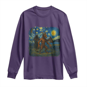 Jersey Devil Starry Night Long Sleeve Shirt Van Gogh Cryptid Gift TS12 Purple Print Your Wear