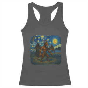 Jersey Devil Starry Night Racerback Tank Top Van Gogh Cryptid Gift TS12 Dark Heather Print Your Wear