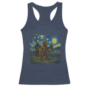 Jersey Devil Starry Night Racerback Tank Top Van Gogh Cryptid Gift TS12 Navy Print Your Wear