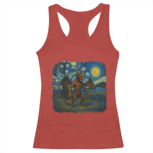 Jersey Devil Starry Night Racerback Tank Top Van Gogh Cryptid Gift TS12 Red Print Your Wear