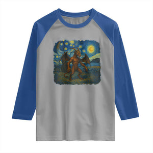 Jersey Devil Starry Night Raglan Shirt Van Gogh Cryptid Gift TS12 Sport Gray Royal Print Your Wear