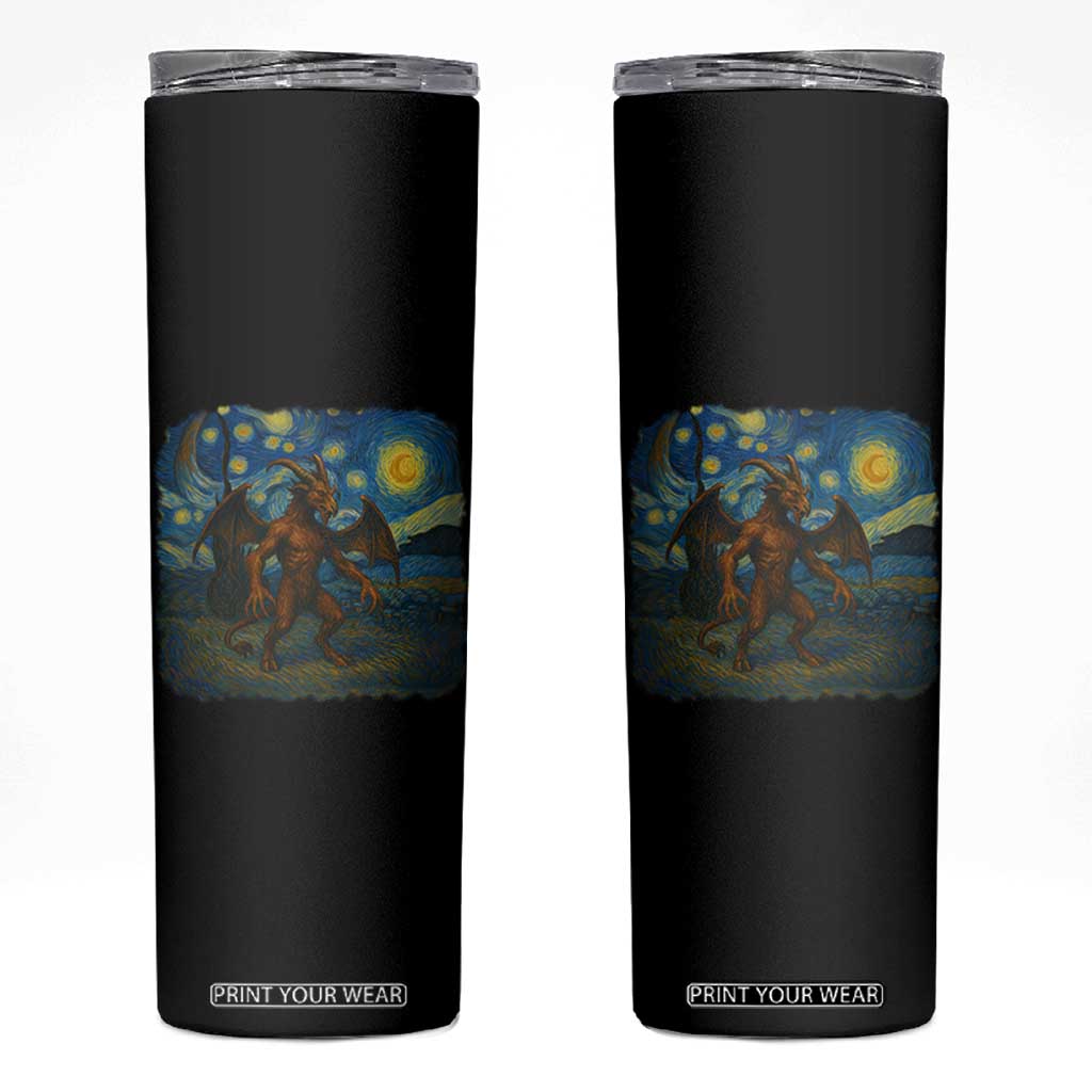 Jersey Devil Starry Night Skinny Tumbler Van Gogh Cryptid Gift TS12 Black Print Your Wear