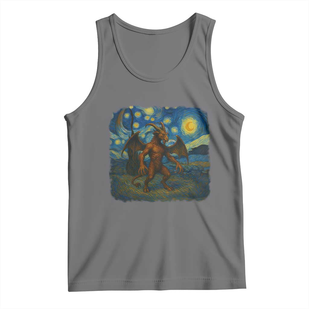 Jersey Devil Starry Night Tank Top Van Gogh Cryptid Gift TS12 Black Heather Print Your Wear