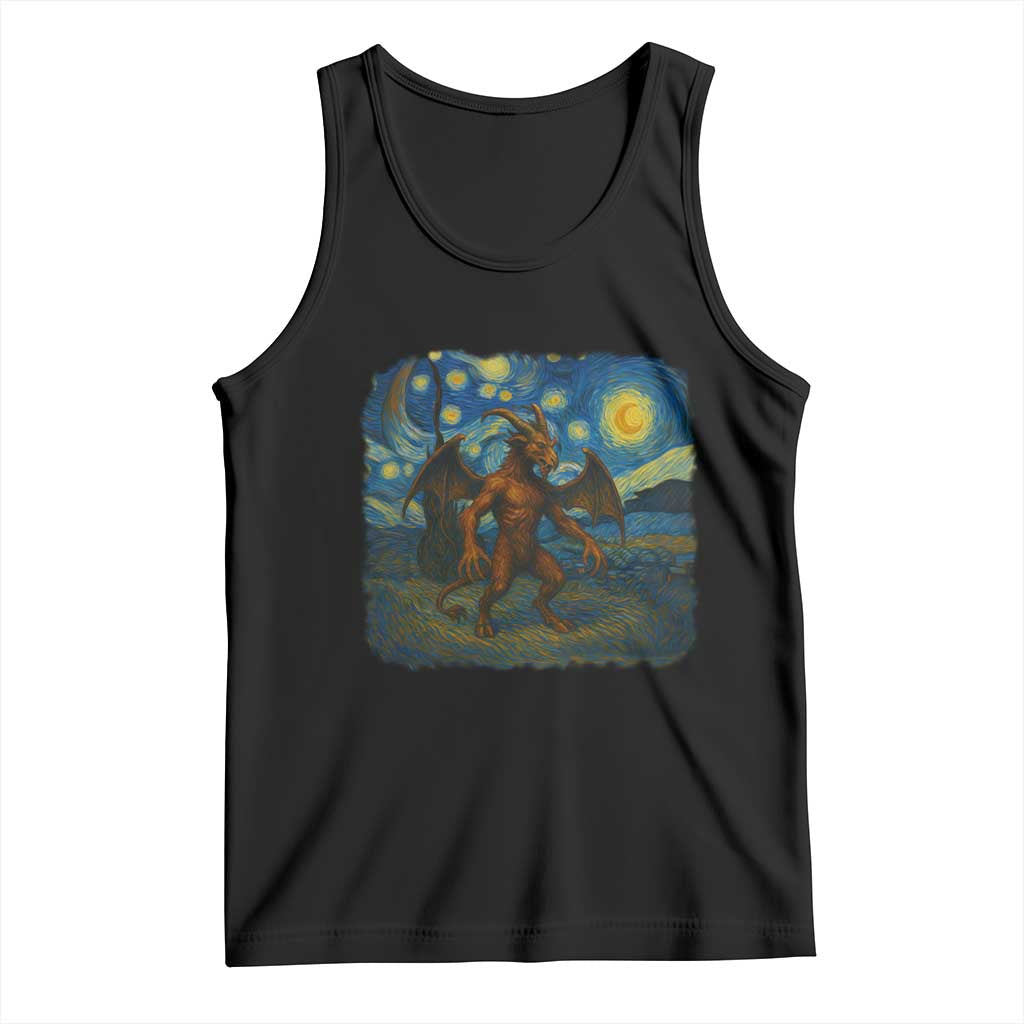 Jersey Devil Starry Night Tank Top Van Gogh Cryptid Gift TS12 Black Print Your Wear