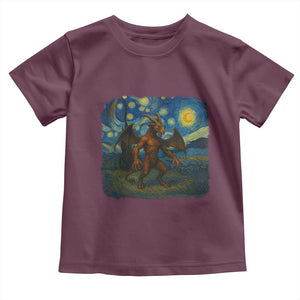 Jersey Devil Starry Night Toddler T Shirt Van Gogh Cryptid Gift TS12 Maroon Print Your Wear