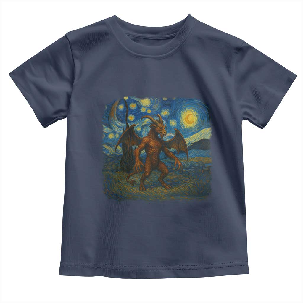 Jersey Devil Starry Night Toddler T Shirt Van Gogh Cryptid Gift TS12 Navy Print Your Wear
