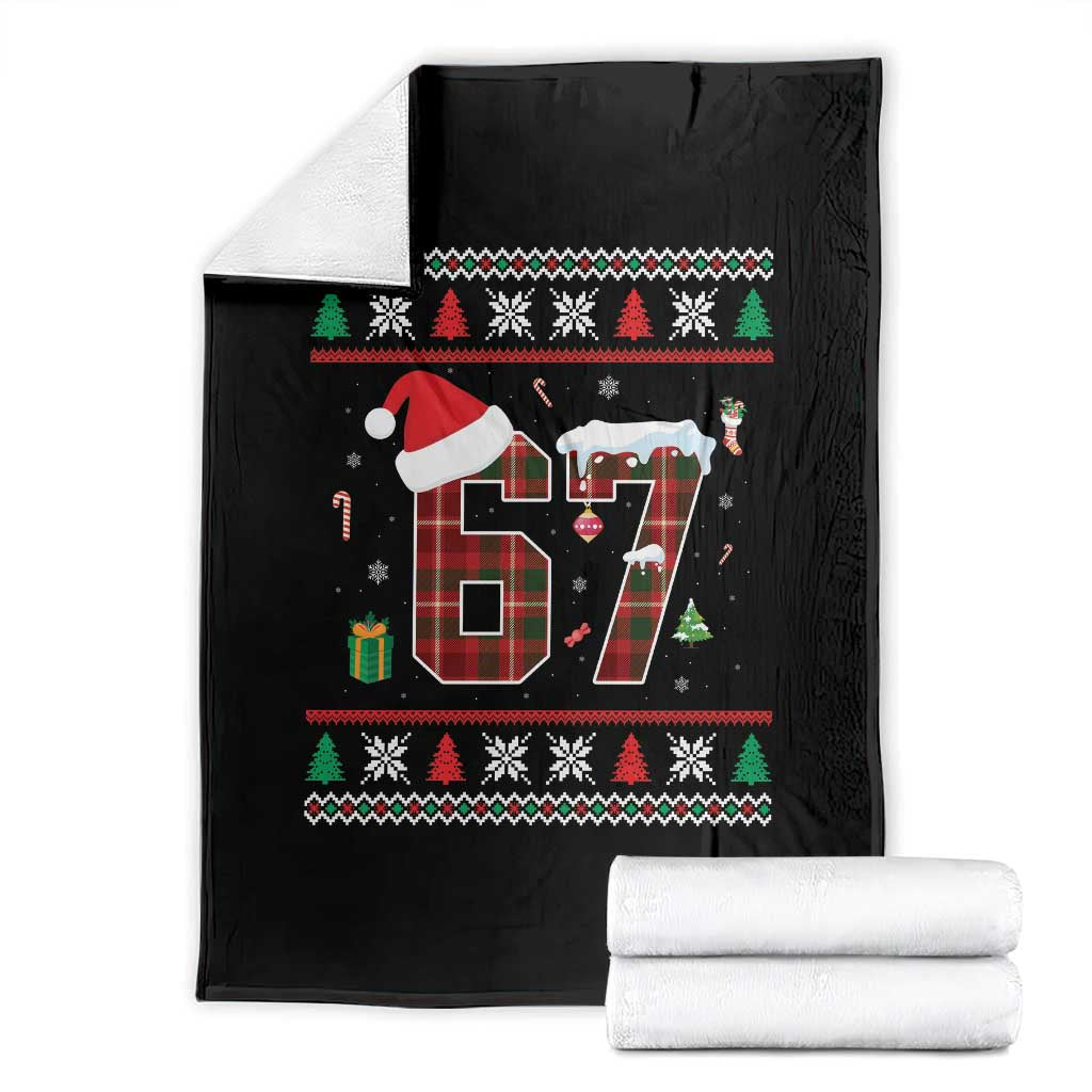 Funny Six Seven Meme Christmas Ugly Sweater Throw Blanket Trendy Tiktok Gift - Print Your Wear
