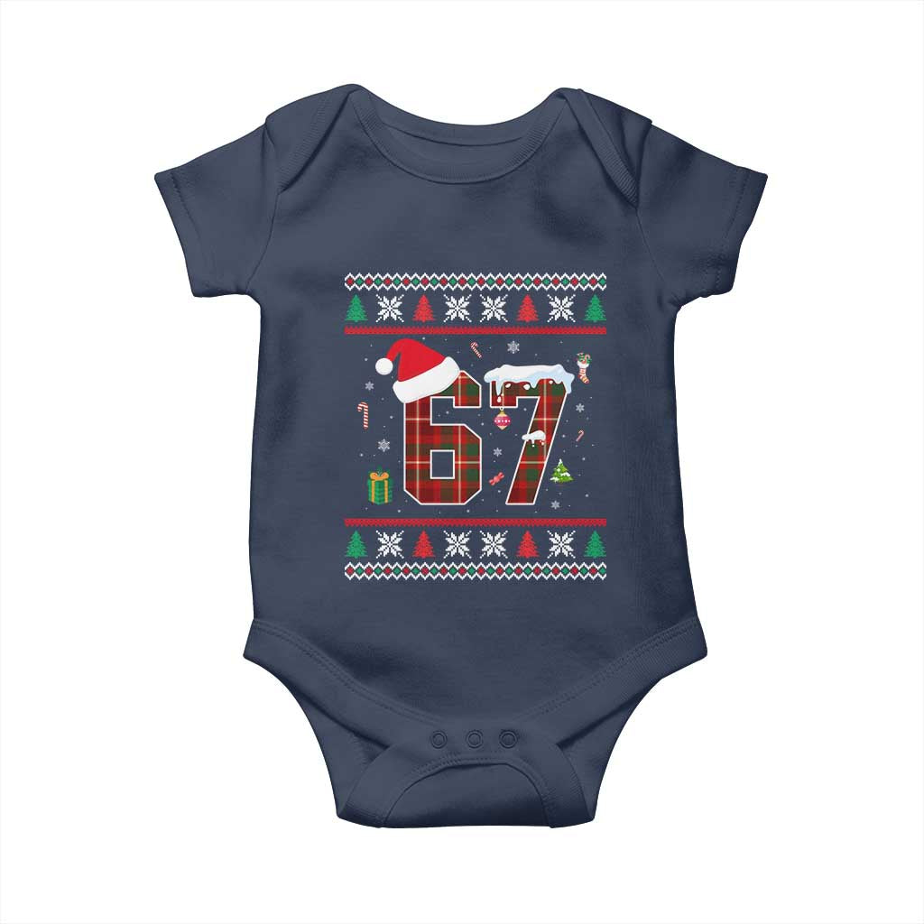 Funny Six Seven Meme Christmas Ugly Sweater Baby Onesie Trendy Tiktok Gift TS12 Navy Print Your Wear