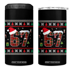 Funny Six Seven Meme Christmas Ugly Sweater 4 in 1 Can Cooler Tumbler Trendy Tiktok Gift - Print Your Wear