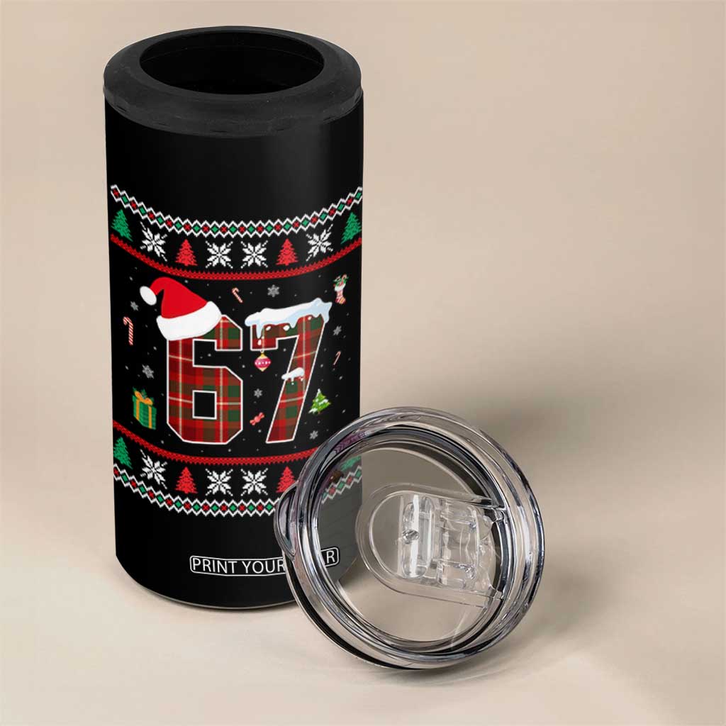 Funny Six Seven Meme Christmas Ugly Sweater 4 in 1 Can Cooler Tumbler Trendy Tiktok Gift TS12 Print Your Wear