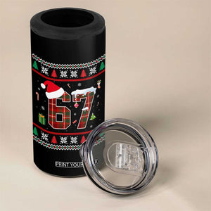 Funny Six Seven Meme Christmas Ugly Sweater 4 in 1 Can Cooler Tumbler Trendy Tiktok Gift - Print Your Wear