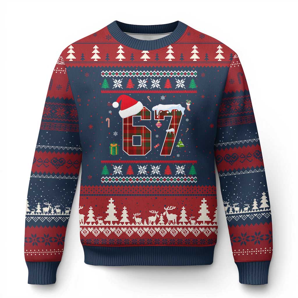 Funny Six Seven Meme Xmas Ugly Sweater Ugly Christmas Sweater Trendy Tiktok Gift TS12 Navy Red Print Your Wear