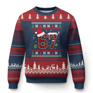 Funny Six Seven Meme Xmas Ugly Sweater Ugly Christmas Sweater Trendy Tiktok Gift TS12 Navy Red Print Your Wear