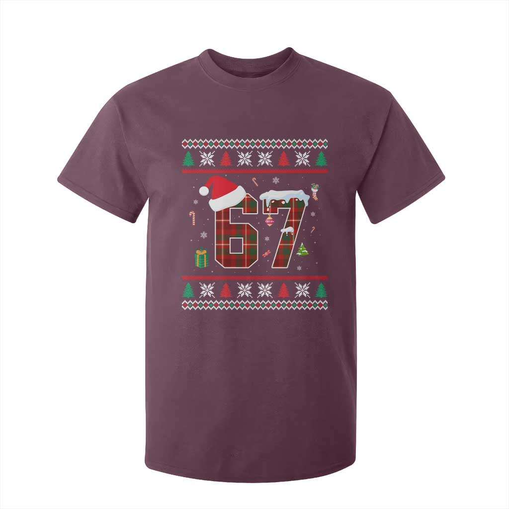 Funny Six Seven Meme Christmas Ugly Sweater T Shirt For Kid Trendy Tiktok Gift TS12 Maroon Print Your Wear