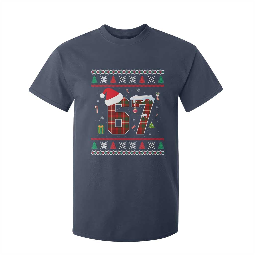 Funny Six Seven Meme Christmas Ugly Sweater T Shirt For Kid Trendy Tiktok Gift TS12 Navy Print Your Wear