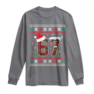 Funny Six Seven Meme Christmas Ugly Sweater Long Sleeve Shirt Trendy Tiktok Gift TS12 Charcoal Print Your Wear
