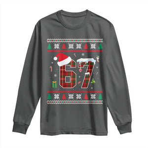 Funny Six Seven Meme Christmas Ugly Sweater Long Sleeve Shirt Trendy Tiktok Gift TS12 Dark Heather Print Your Wear