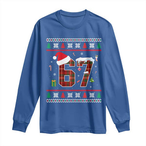 Funny Six Seven Meme Christmas Ugly Sweater Long Sleeve Shirt Trendy Tiktok Gift TS12 Royal Blue Print Your Wear