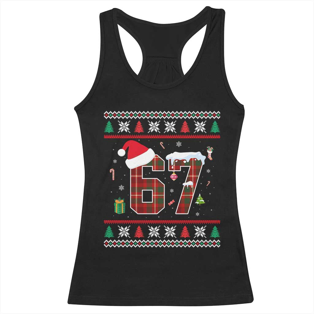 Funny Six Seven Meme Christmas Ugly Sweater Racerback Tank Top Trendy Tiktok Gift - Print Your Wear