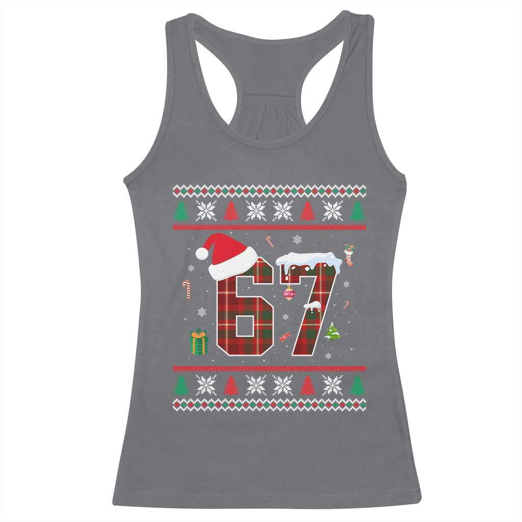 Funny Six Seven Meme Christmas Ugly Sweater Racerback Tank Top Trendy Tiktok Gift TS12 Charcoal Print Your Wear