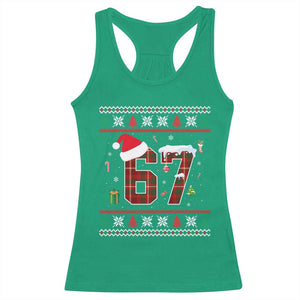Funny Six Seven Meme Christmas Ugly Sweater Racerback Tank Top Trendy Tiktok Gift - Print Your Wear