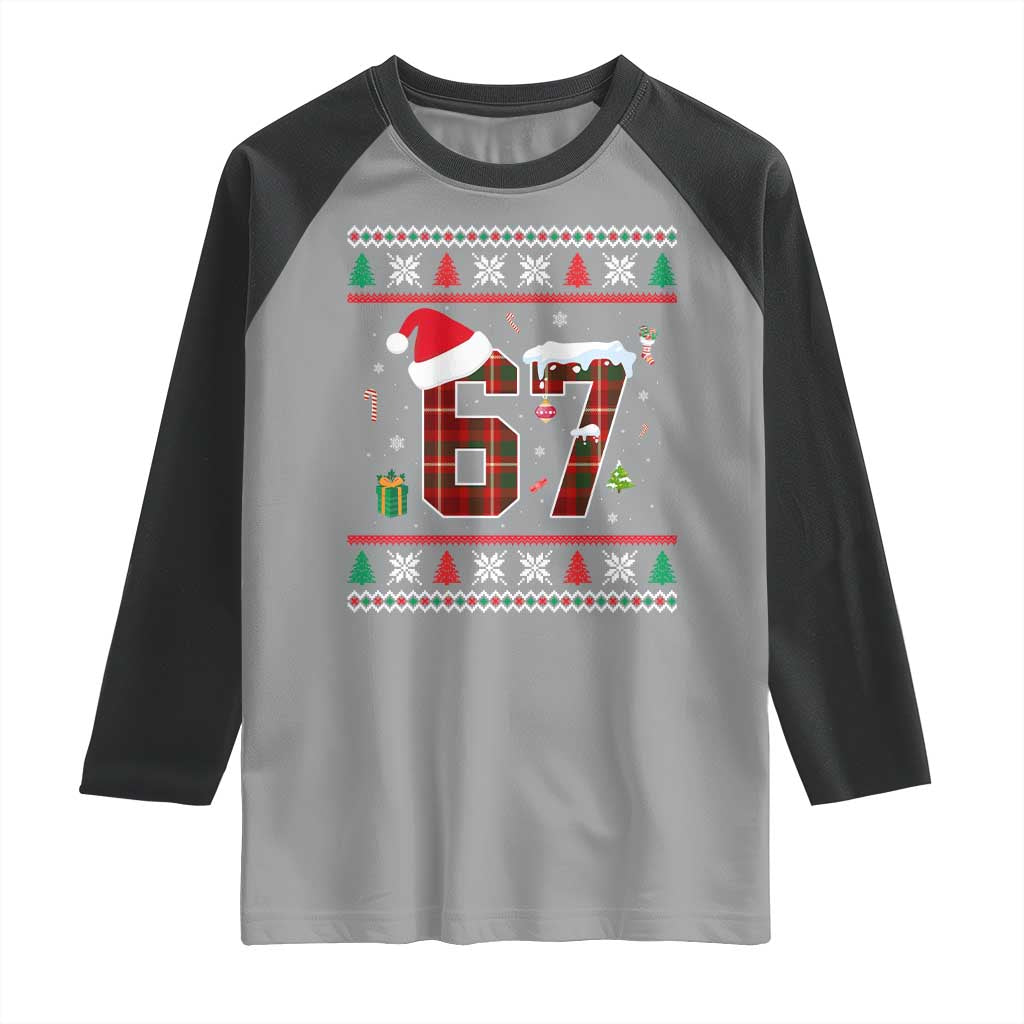 Funny Six Seven Meme Christmas Ugly Sweater Raglan Shirt Trendy Tiktok Gift TS12 Sport Gray Black Print Your Wear
