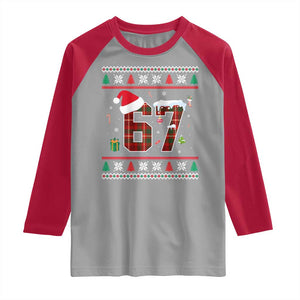 Funny Six Seven Meme Christmas Ugly Sweater Raglan Shirt Trendy Tiktok Gift TS12 Sport Gray Red Print Your Wear