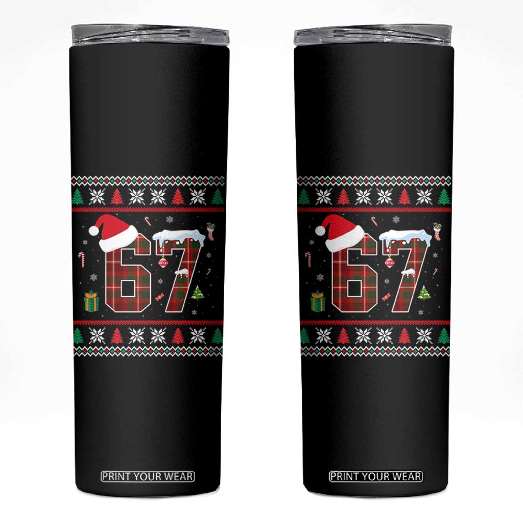 Funny Six Seven Meme Christmas Ugly Sweater Skinny Tumbler Trendy Tiktok Gift - Print Your Wear