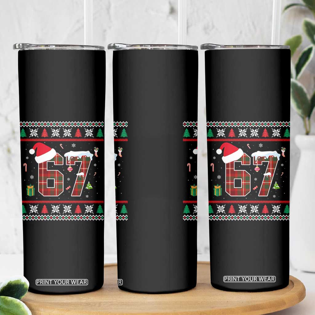 Funny Six Seven Meme Christmas Ugly Sweater Skinny Tumbler Trendy Tiktok Gift - Print Your Wear